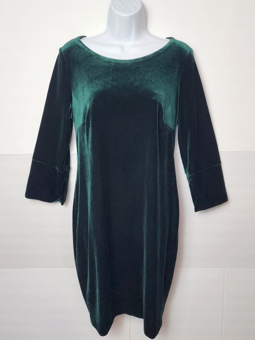 Calvin Klein Dress 12 Velvet Sheath 3/4 Sleeve Holiday Cocktail Wedding Romantic